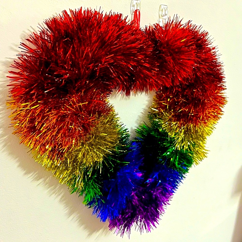 Rainbow Heart Wreath